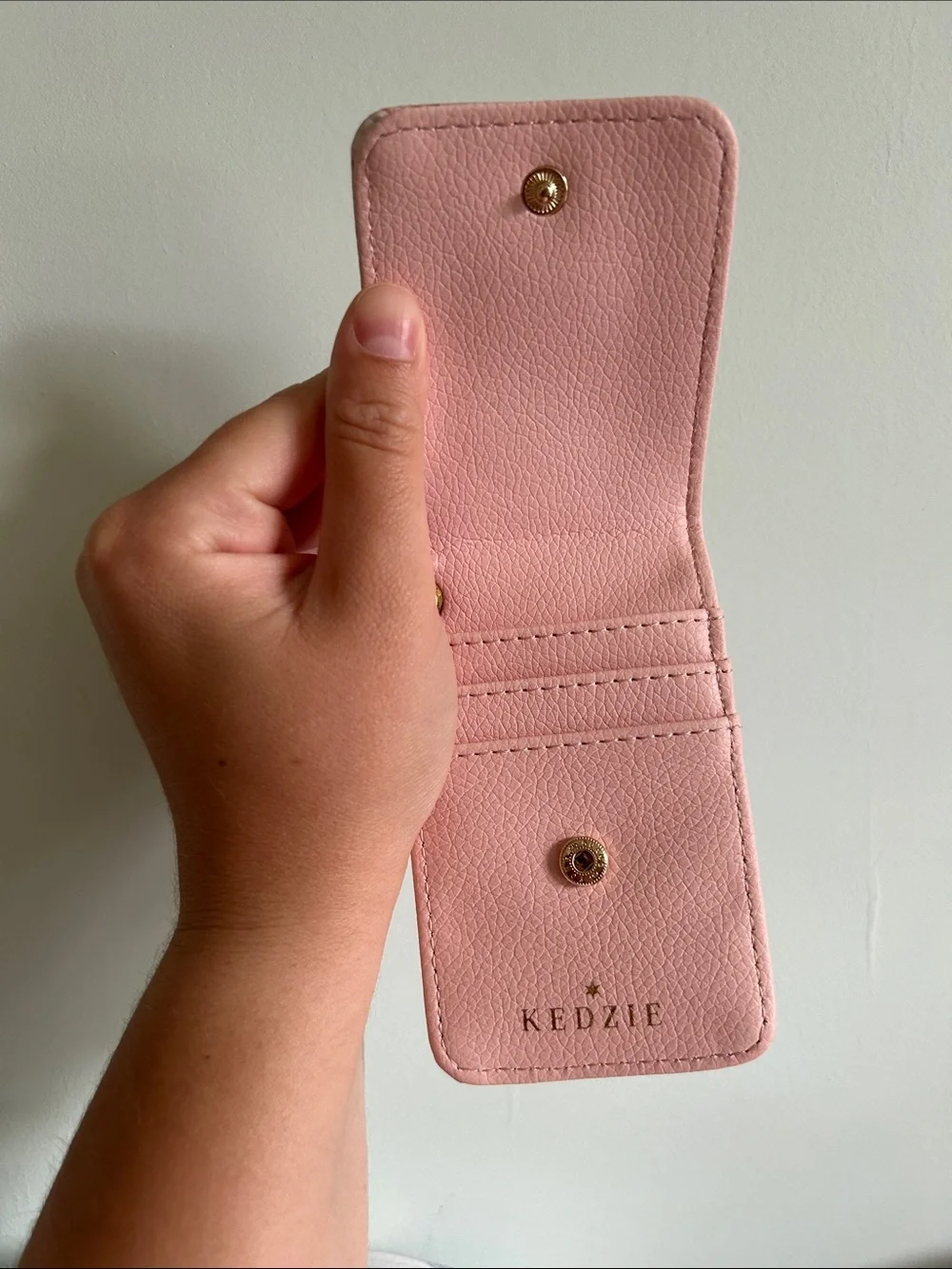 Kedzie Pink Marbled Leather Card & Key Holder